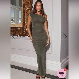 Hello Molly Runaway Chyna Olive Green Midi Dress